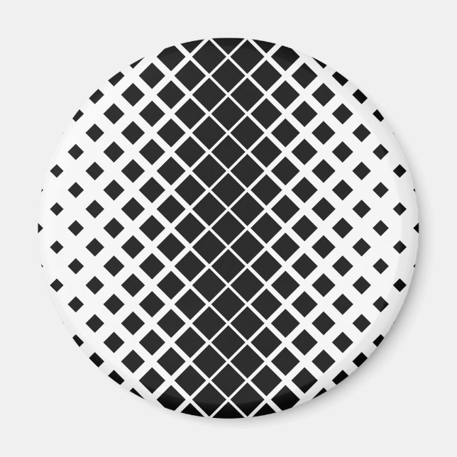 Modern Black Dissolving Square Block Pattern Magnet (Front)