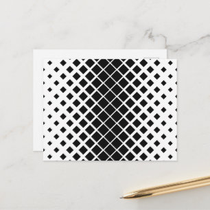 Modern Black Dissolving Square Block Pattern Postcard