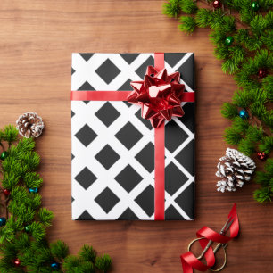 Modern Black Dissolving Square Block Pattern Wrapping Paper