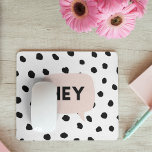 Modern Black Dots & Bubble Chat Pink With Hey Mouse Pad<br><div class="desc">Introducing the Modern Black Dots & Bubble Chat Pink With Hey product, available for sale on Zazzle! This unique and stylish design combines a contemporary black dots pattern with a vibrant pink bubble chat that features the word "Hey." The Modern Black Dots & Bubble Chat Pink With Hey product is...</div>