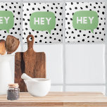 Modern Black Dots & Green Bubble Speech With Hey  Tile<br><div class="desc">Modern Black Dots & Green Bubble Speech With Hey</div>