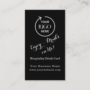 Modern Black Drink Voucher   Corporate Event Card