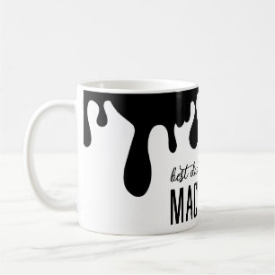 Modern Black Dripping Paint Name  Coffee Mug