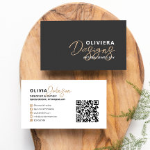 Modern Black Elegant Script Typography QR Code