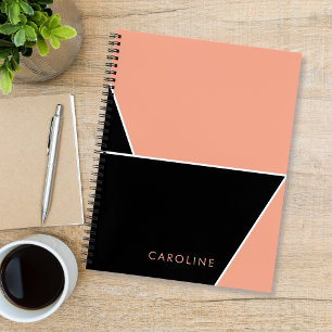 Modern Black elegant trendy personalized  Notebook