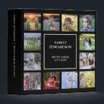 Modern black family photo collage monogram name binder<br><div class="desc">Modern black family photo collage monogram name 3 ring binder
Add your own personal photos,  name and text to personalize.</div>