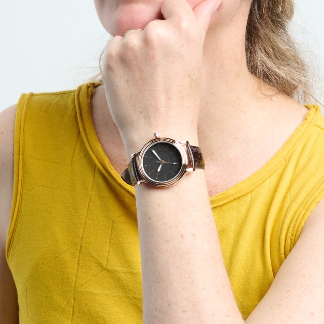 Modern Black Faux Watch (Wrist)