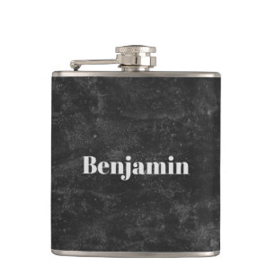 Modern Black for him Hip Flask
