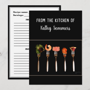 Modern Black Forks / Kitchen Recipe Card