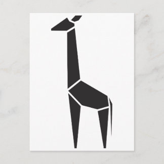 Modern black giraffe symbol postcard