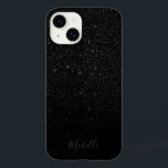 Modern Black Glitter Minimalist Custom Name Case-Mate iPhone 14 Case<br><div class="desc">Modern Black Glitter Minimalist Custom Name iPhone Case.</div>