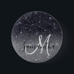 Modern Black Glitter Sparkles Personalized Name 2 Inch Round Button<br><div class="desc">Introducing our stunning Modern Black Glitter Sparkles Personalized Name product, available exclusively on Zazzle! Add a touch of elegance and sparkle to your everyday life with this custom-made item. Our Modern Black Glitter Sparkles Personalized Name product features a sleek black background adorned with mesmerizing glittery sparkles. The combination of black...</div>