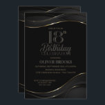 Modern Black Gold 18th Birthday Party Invitation<br><div class="desc">Invite your friends and loved ones to celebrate your 18th birthday with this stylish black and gold birthday party invitation.</div>