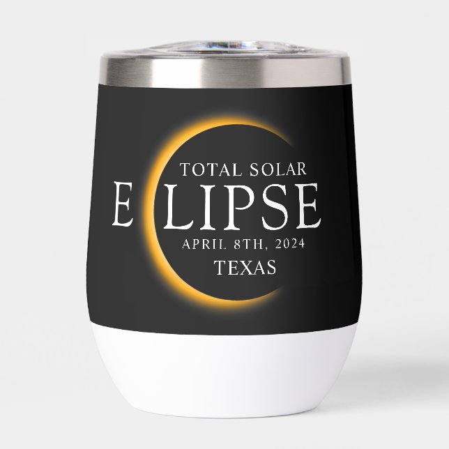 Modern Black & Gold 2024 Texas Total Solar Eclipse (Front)