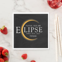 Modern Black & Gold 2024 Texas Total Solar Eclipse