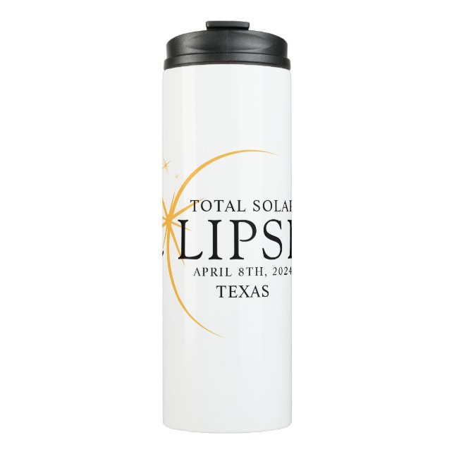 Modern Black & Gold 2024 Texas Total Solar Thermal Tumbler (Front)