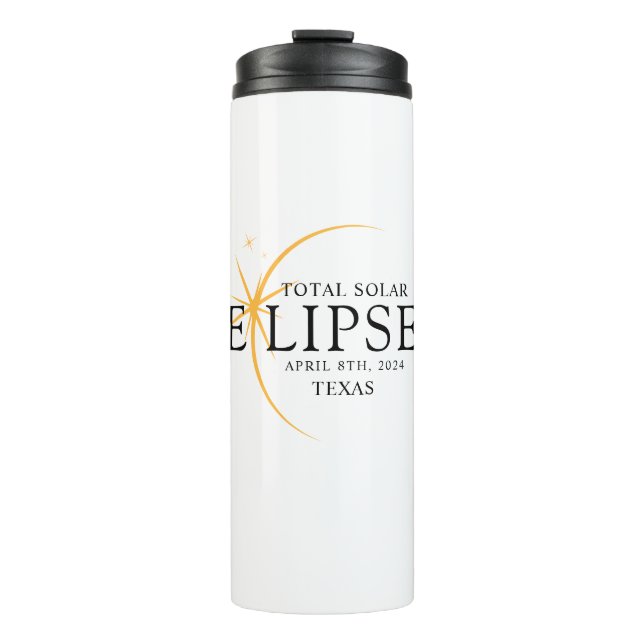 Modern Black & Gold 2024 Texas Total Solar Thermal Tumbler (Front)