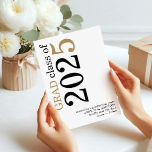 Modern Black Gold 2025 Graduation Save The Date