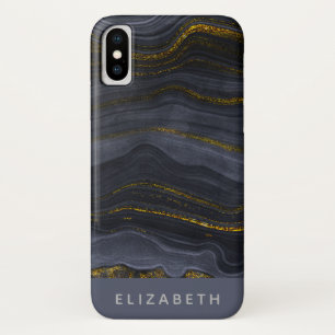 Modern Black & Gold Agate Stone Abstract Case-Mate iPhone Case