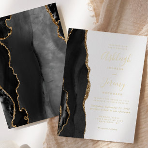Modern Black Gold Agate Wedding
