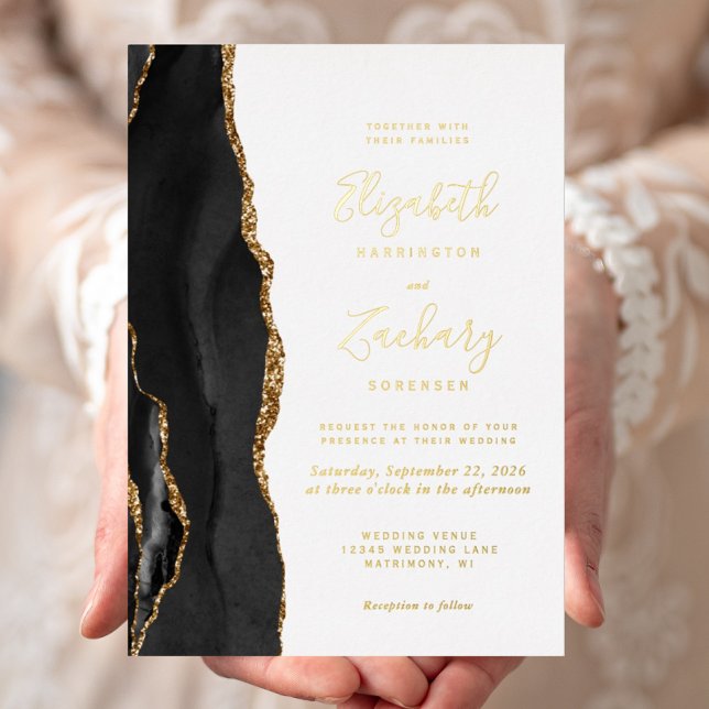 Modern Black Gold Agate Wedding (Creator Uploaded)