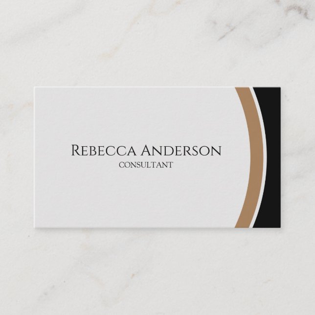 Modern Black, Gold and Grey Business Card (Front)