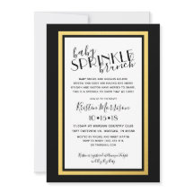 Modern Black Gold Baby Sprinkle Invitation
