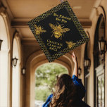 Modern Black Gold Bee Fabulous Bee You Queen Bee Graduation Cap Topper<br><div class="desc">This designs fabulous, it is glamourous and eye catching. It features a hand drawn sparkling gold Queen bee and its golden worker bees on a golden hexagon beehive. It is modern, elegant and stylish. Customizable typography. Part of the Bee Fabulous - Bee You - Queen Bee Collection. Copyrighted by Suki’s...</div>