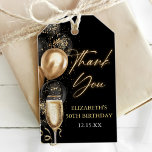 Modern Black & Gold Birthday Party Favor Thank you Gift Tags<br><div class="desc">Modern Black & Gold Birthday Party Favor Thank you Gift Tags</div>