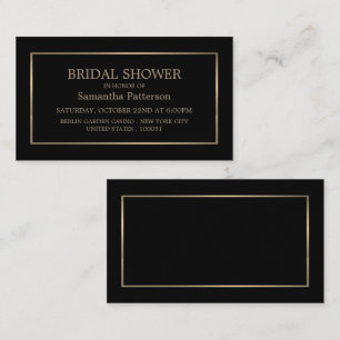 Modern Black & Gold Bridal Shower Invitation