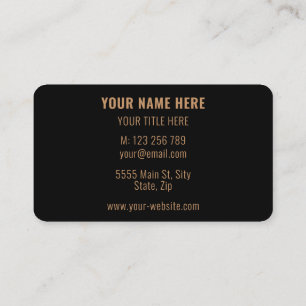 Modern Black - Gold Business Personalized Elegant Card