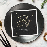 Modern Black Gold Calligraphy 40th Birthday Napkin<br><div class="desc">Modern Black Gold Calligraphy 40th Birthday Napkins features a fun scattering of gold faux foil confetti and modern calligraphy.</div>