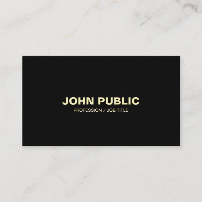 Modern Black Gold Elegant Simple Chic Corporate Business Card (Front)