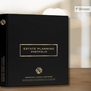 Modern Black Gold Estate Planning Binder