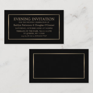 Modern Black & Gold Evening Invitation
