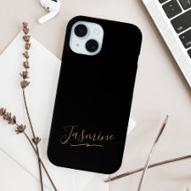 Modern Black Gold Feminine Script Name