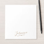 Modern Black Gold Feminine Script Name Notepad<br><div class="desc">Modern Black Gold Feminine Script Name notepad. Easily personalize this modern elegant notepad with your custom name.</div>