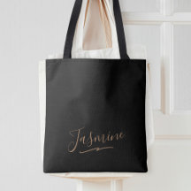 Modern Black Gold Feminine Script Name