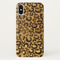 Modern Black Gold Foil Cheetah Animal Pattern