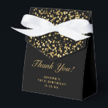 Modern Black Gold Glitter Dust Thank You Monogram  Favor Box<br><div class="desc">Stylish Elegant Glitter Dust Thank You Monogrammed Script Favour Box</div>