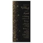 Modern Black Gold Glitter Edge Wedding Program