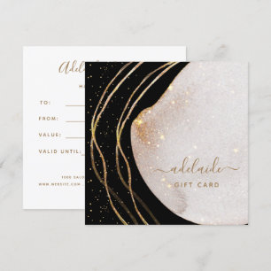 Modern Black Gold Glitter Hair Stylist Gift Card