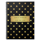 Modern Black Gold Glitter Polka Dots