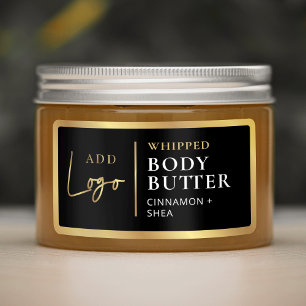 Modern Black Gold Logo Body Butter Jar Waterproof