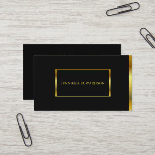 Modern black gold minimalist professional business card