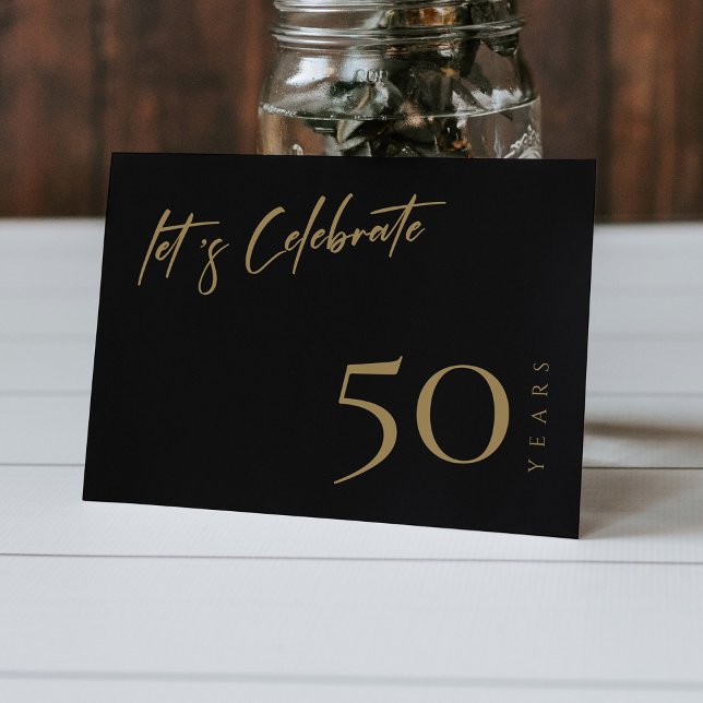 Modern Black & Gold: Personalized 50th Anniversary Invitation (Modern Black & Gold: Personalized 50th Anniversary Invitation)