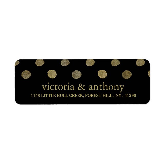 Modern Black & Gold Polka Dots Wedding (Front)