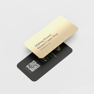Modern Black Gold Realtor Logo Slogan  Business Card