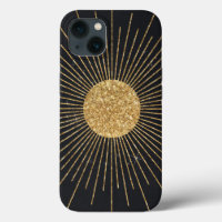 Modern Black Gold Shining Sun