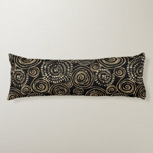 Modern Black Gold Silver Body Pillow